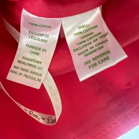 Lilly Pulitzer Annabelle Honeycomb Halter Top Island Coral white neckline sz 8 - Picture 8 of 8